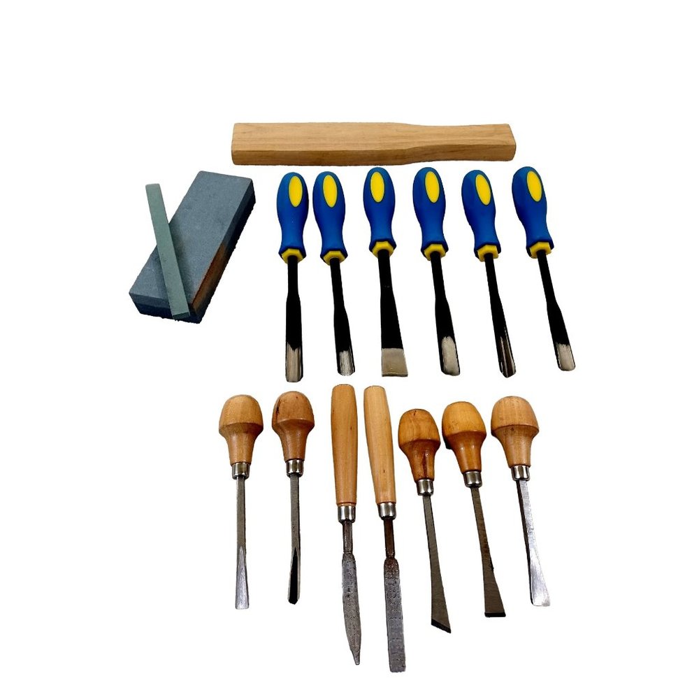 Lot 16 Piece Woodworking Carving Tools Variety Brands Whitstone Knife Chisel Gou
